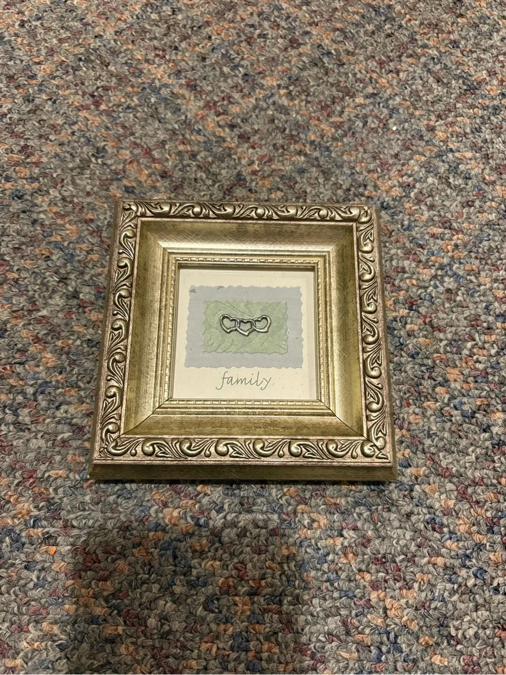 New Gold Ornate Picture Frame with 'Family' Artwork